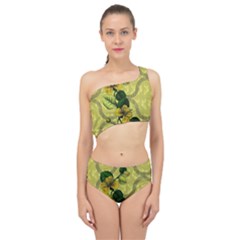 Flower Blossom Spliced Up Two Piece Swimsuit