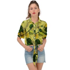 Flower Blossom Tie Front Shirt 