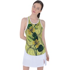 Flower Blossom Racer Back Mesh Tank Top