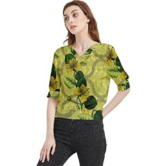 Flower Blossom Quarter Sleeve Blouse