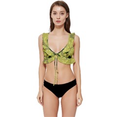 Flower Blossom Low Cut Ruffle Edge Bikini Top