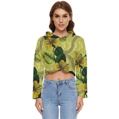 Flower Blossom Women s Lightweight Cropped Hoodie