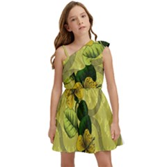 Flower Blossom Kids  One Shoulder Party Dress