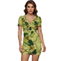 Flower Blossom Low Cut Cap Sleeve Mini Dress View1