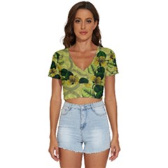 Flower Blossom V-Neck Crop Top