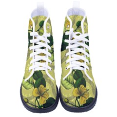Flower Blossom Men s High-Top Canvas Sneakers