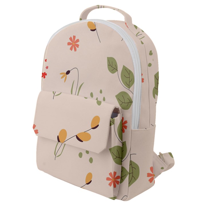 Spring Art Floral Pattern Design Flap Pocket Backpack (Small)