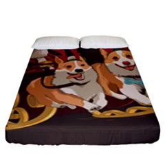 Christmas Santa Claus Dog Sled Fitted Sheet (king Size)