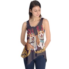 Christmas Santa Claus Dog Sled Sleeveless Tunic