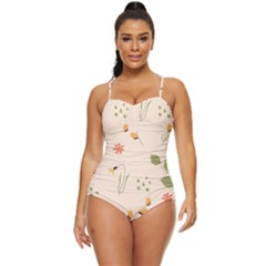 Spring Art Floral Pattern Design Retro Full Coverage Swimsuit by Sarkoni