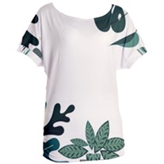 Leaves Plants Foliage Border Women s Oversized T-shirt by Sarkoni