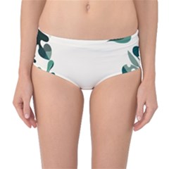 Leaves Plants Foliage Border Mid-waist Bikini Bottoms by Sarkoni