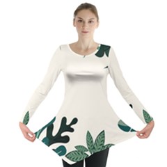 Leaves Plants Foliage Border Long Sleeve Tunic 