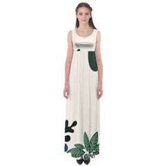 Leaves Plants Foliage Border Empire Waist Maxi Dress