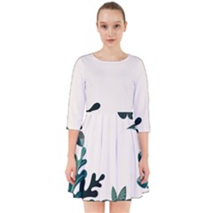 Leaves Plants Foliage Border Smock Dress by Sarkoni