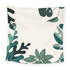 Leaves Plants Foliage Border Square Tapestry (large)