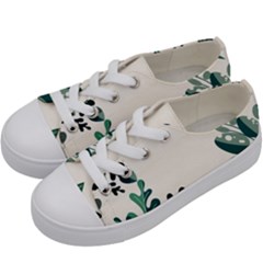 Leaves Plants Foliage Border Kids  Low Top Canvas Sneakers by Sarkoni