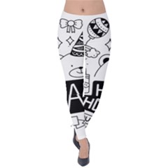 Happy Birthday Celebration Party Velvet Leggings