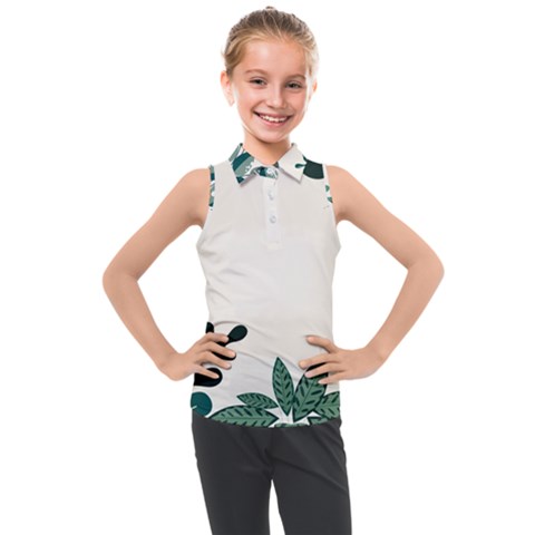 Leaves Plants Foliage Border Kids  Sleeveless Polo T-shirt by Sarkoni