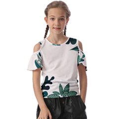 Leaves Plants Foliage Border Kids  Butterfly Cutout T-shirt by Sarkoni