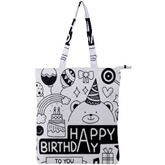 Happy Birthday Celebration Party Double Zip Up Tote Bag by Sarkoni