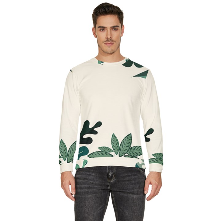 Leaves Plants Foliage Border Men s Fleece Sweatshirt