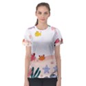 Cartoon Marine Life Marine Drawing Women s Sport Mesh T-Shirt View1