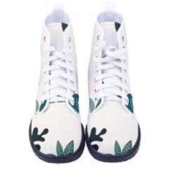 Leaves Plants Foliage Border Men s High-top Canvas Sneakers by Sarkoni