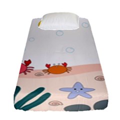 Cartoon Marine Life Marine Drawing Fitted Sheet (single Size)