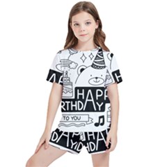 Happy Birthday Celebration Party Kids  T-shirt And Sports Shorts Set by Sarkoni