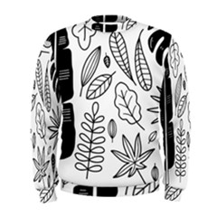 Leaves Plants Doodle Drawing Men s Sweatshirt