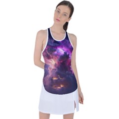 Cloud Heaven Storm Chaos Purple Racer Back Mesh Tank Top