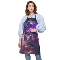 Cloud Heaven Storm Chaos Purple Pocket Apron by Sarkoni