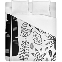 Leaves Plants Doodle Drawing Duvet Cover (california King Size)