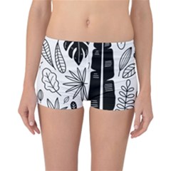 Leaves Plants Doodle Drawing Reversible Boyleg Bikini Bottoms by Sarkoni