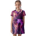 Cloud Heaven Storm Chaos Purple Kids  Asymmetric Collar Dress View1