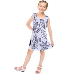 Leaves Plants Doodle Drawing Kids  Tunic Dress