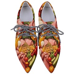 Fruit Snack Diet Bio Food Healthy Pointed Oxford Shoes