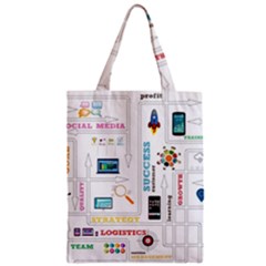 Illustrations Startup Business Organization Zipper Classic Tote Bag