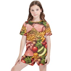 Fruit Snack Diet Bio Food Healthy Kids  T-shirt And Sports Shorts Set by Sarkoni