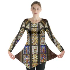 Stained Glass Window Old Antique Long Sleeve Tunic  by Sarkoni