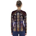 Stained Glass Window Old Antique V-Neck Long Sleeve Top View2