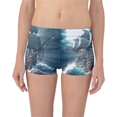 Pirate Ship Boat Sea Ocean Storm Boyleg Bikini Bottoms