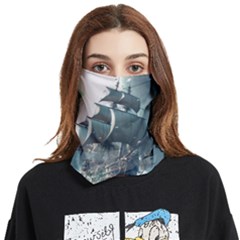 Pirate Ship Boat Sea Ocean Storm Face Covering Bandana (two Sides) by Sarkoni