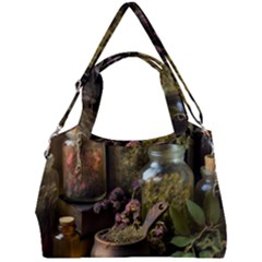 Apothecary Old Herbs Natural Double Compartment Shoulder Bag by Sarkoni