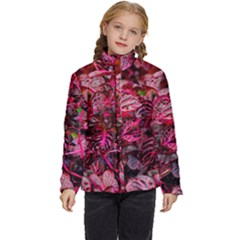 Red Leaves Plant Nature Leaves Kids  Puffer Bubble Jacket Coat by Sarkoni