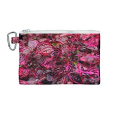 Red Leaves Plant Nature Leaves Canvas Cosmetic Bag (medium)