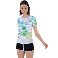 Network Connection Structure Knot Back Circle Cutout Sports T-shirt by Amaryn4rt