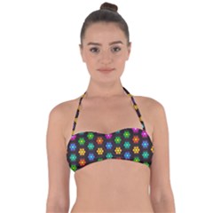 Pattern Background Colorful Design Tie Back Bikini Top