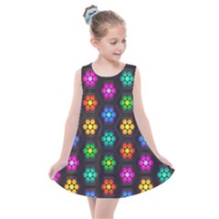 Pattern Background Colorful Design Kids  Summer Dress